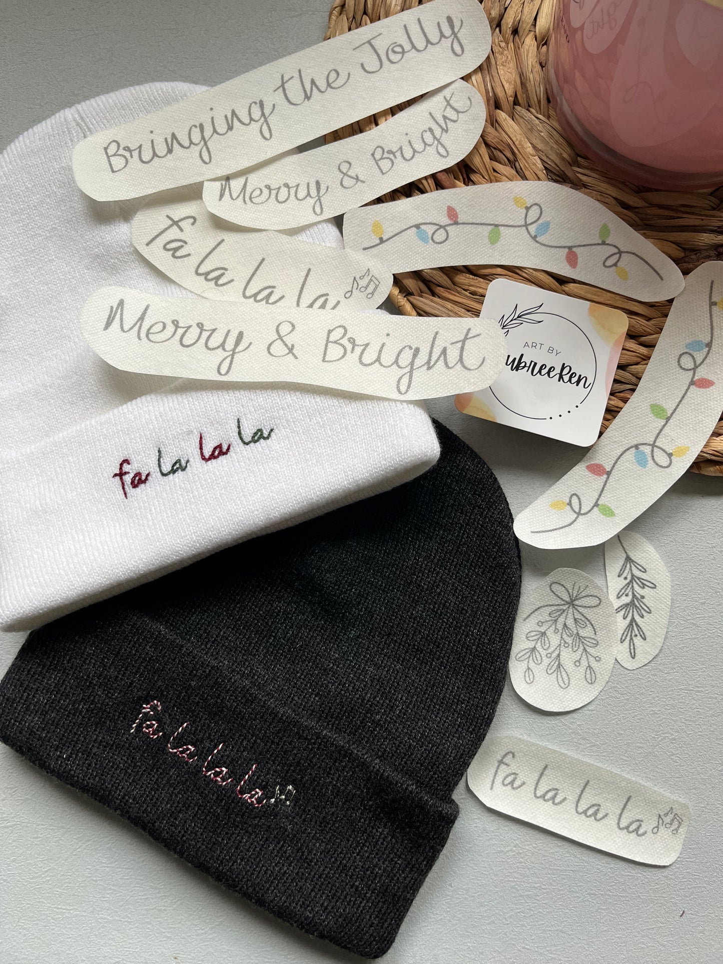 Stick and Stitch Embroidery | HOLIDAY SCRIPT | Stick & Stitch Patterns | Pattern Peel and Stick | Embroidery Designs