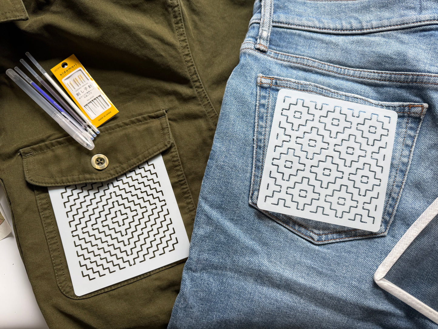 Sashiko Stencil Kit | Visible Mending Embroidery Patterns