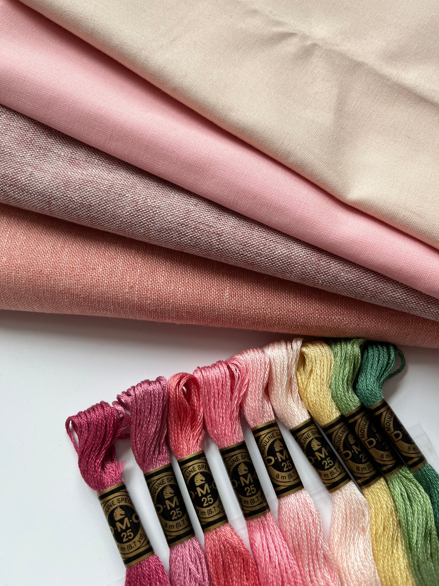 Cotton Fabric Squares | Pink Me! Precut Fabric | Essex Linen
