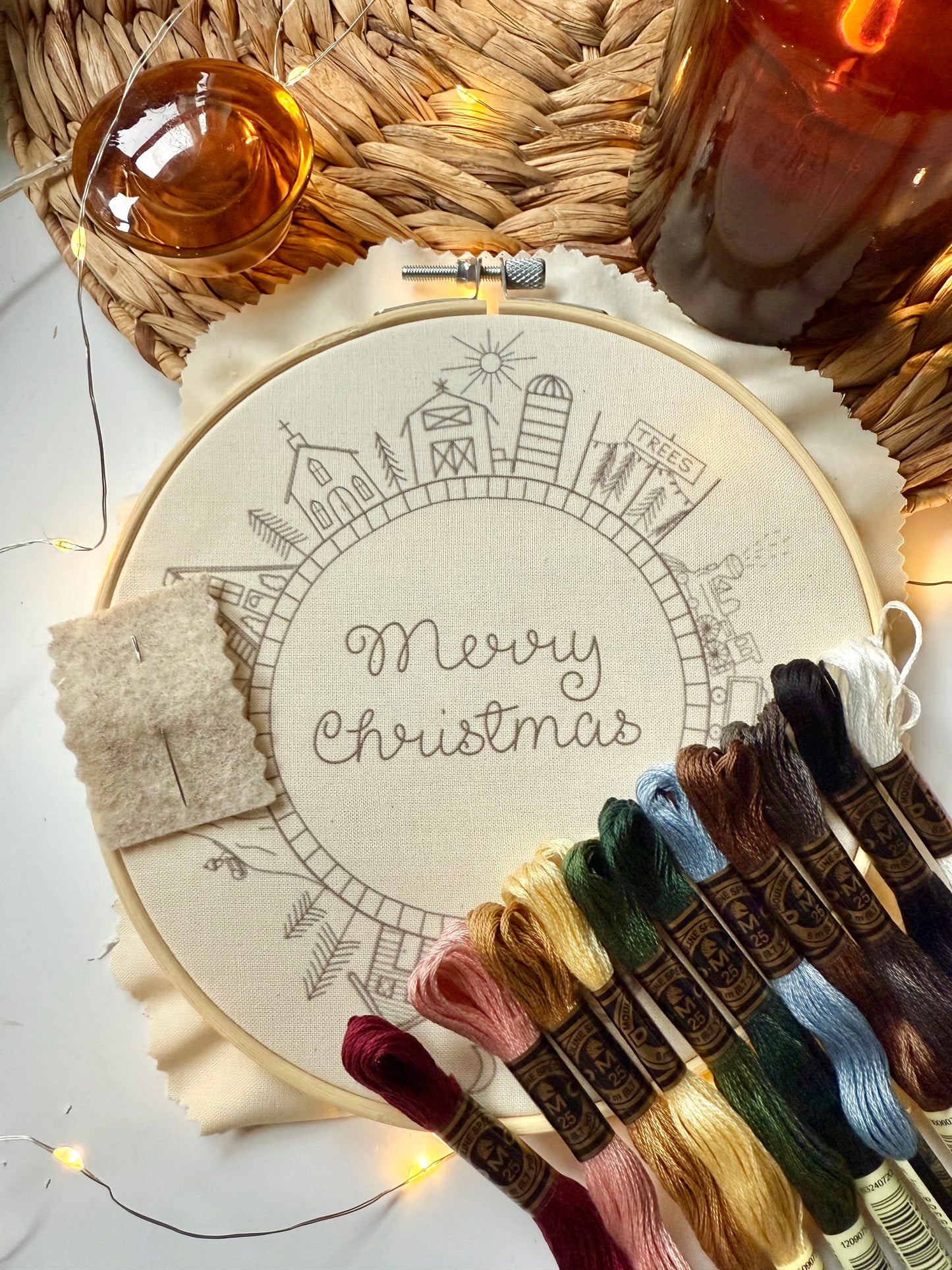 Christmas Train Village | Countdown to Christmas | Intermediate Embroidery