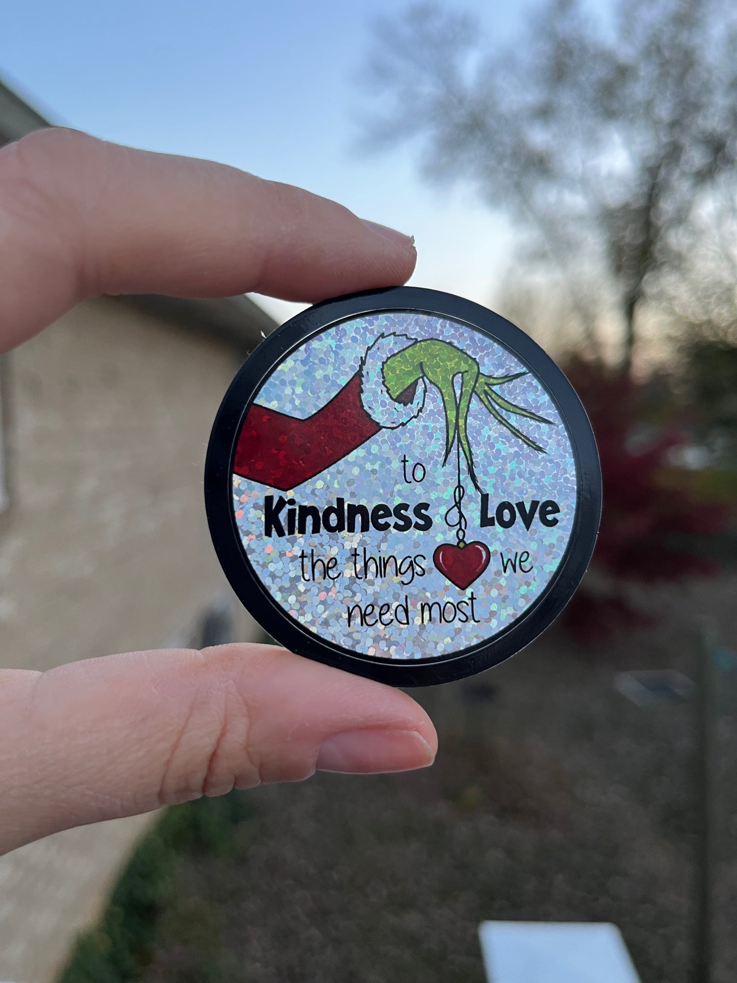 Holograph Glitter Kindness & Love Sticker | Sewing Sticker | Waterproof Sticker