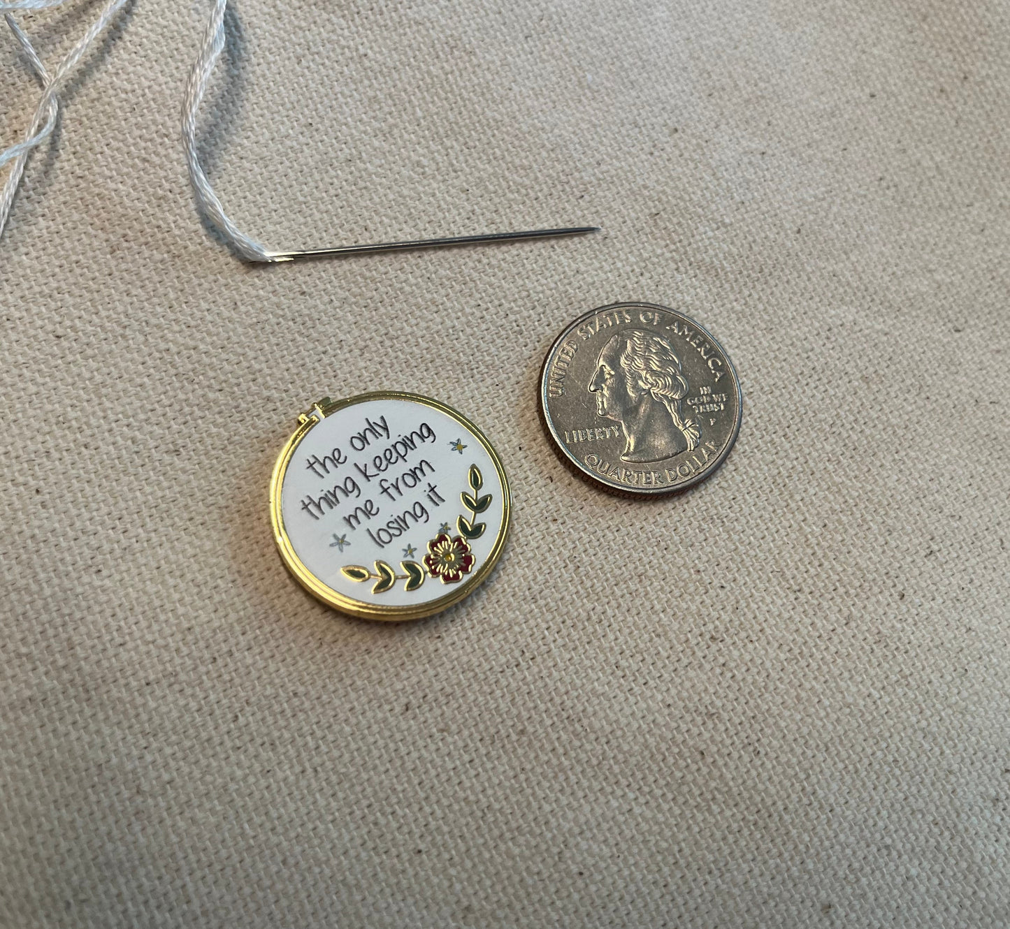 Needle Minder | Gold Enamel Magnetic Needle Minder