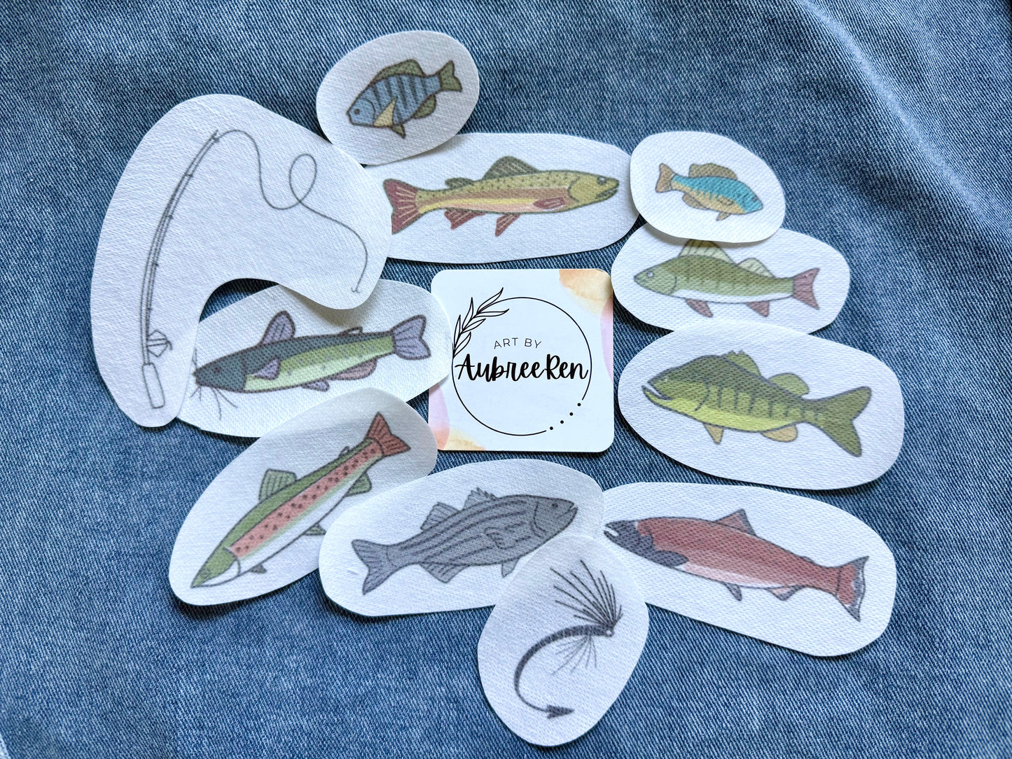 Stick and Stitch Embroidery | FISH | Peel and Stick Embroidery Designs