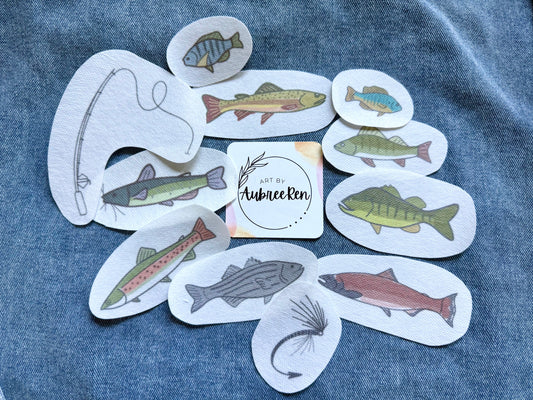 Stick and Stitch Embroidery | FISH | Peel and Stick Embroidery Designs