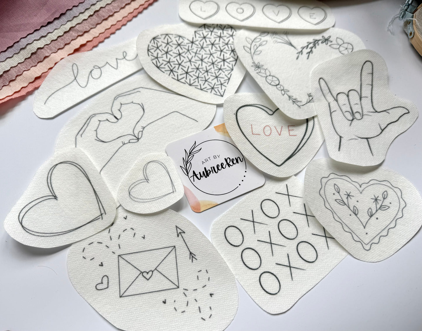 Stick and Stitch Embroidery | LOVE | Stick & Stitch Patterns | Valentine’s Pattern Peel and Stick | Embroidery Designs