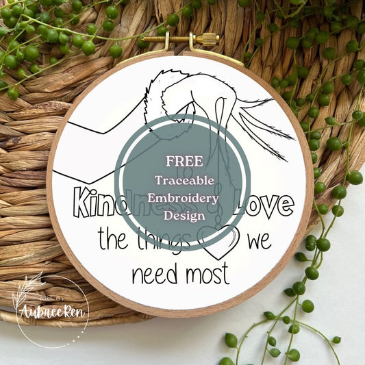 FREE Kindness & Love Embroidery Design