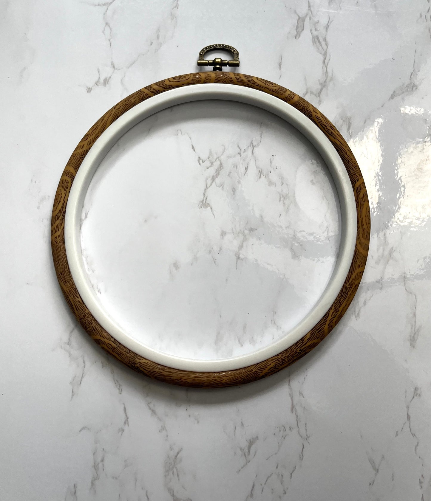 Faux Wood Embroidery Hoop for Display
