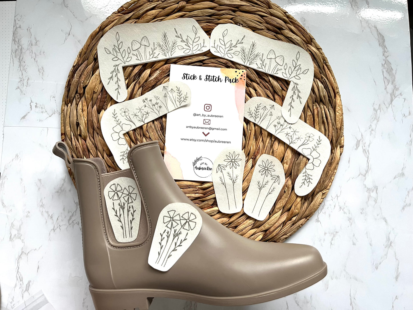 Stick and Stitch | POCKETS & BOOTS |  Stick & Stitch Patterns | Peel and Stick | Embroidery Designs