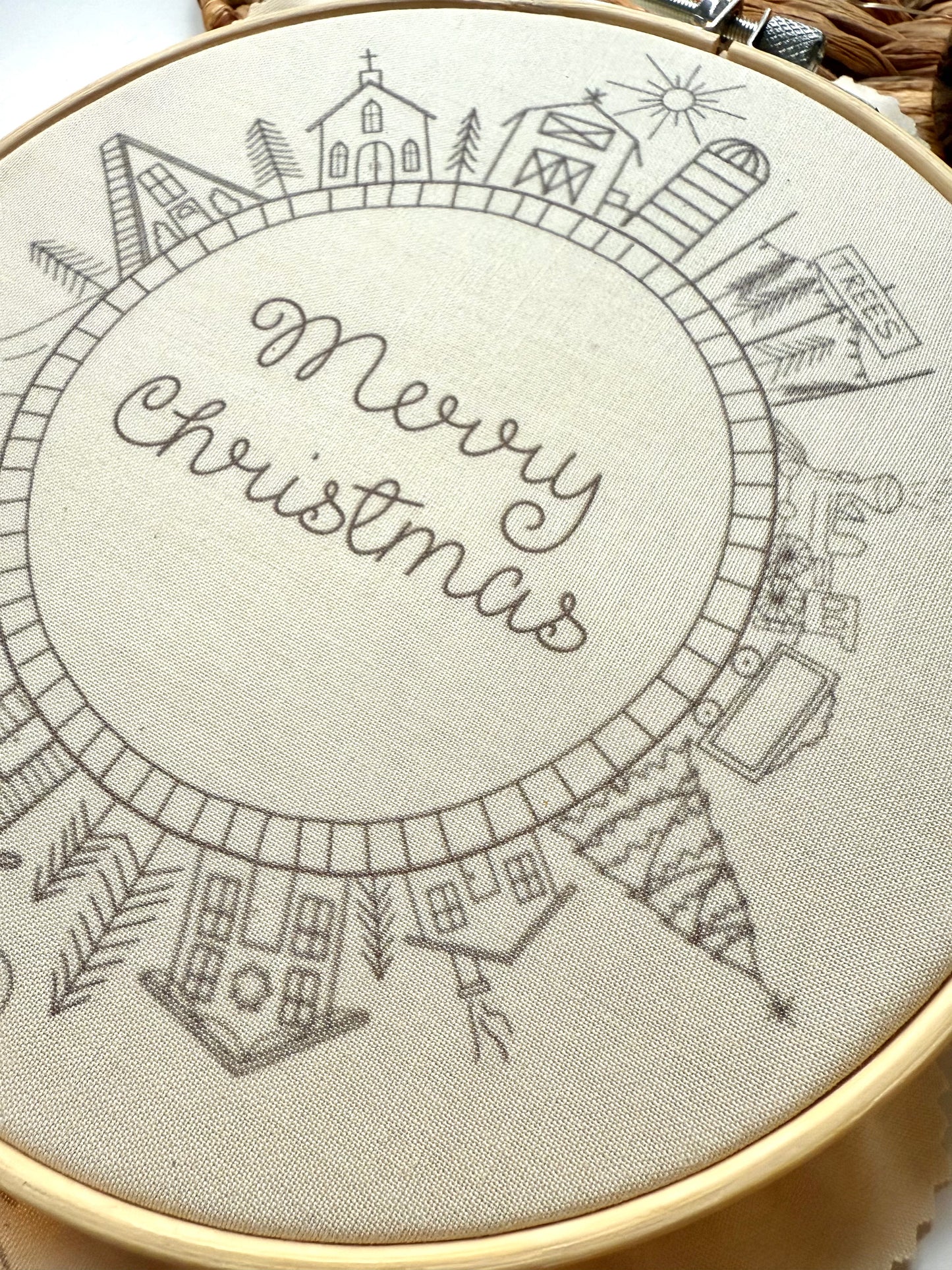 Christmas Train Village | Countdown to Christmas | Intermediate Embroidery
