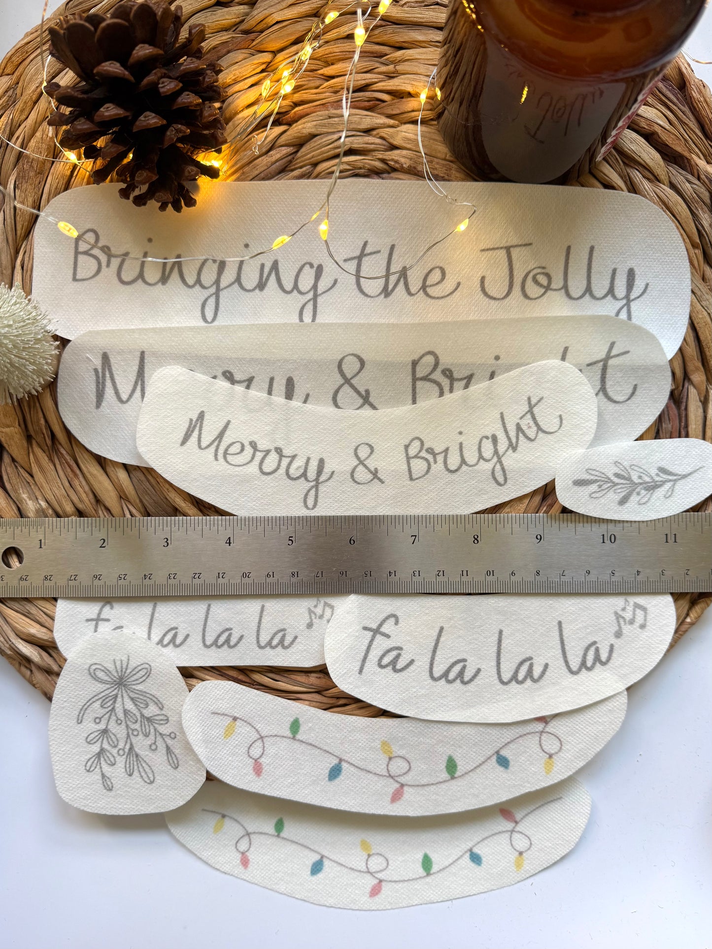 Stick and Stitch Embroidery | HOLIDAY SCRIPT | Stick & Stitch Patterns | Pattern Peel and Stick | Embroidery Designs