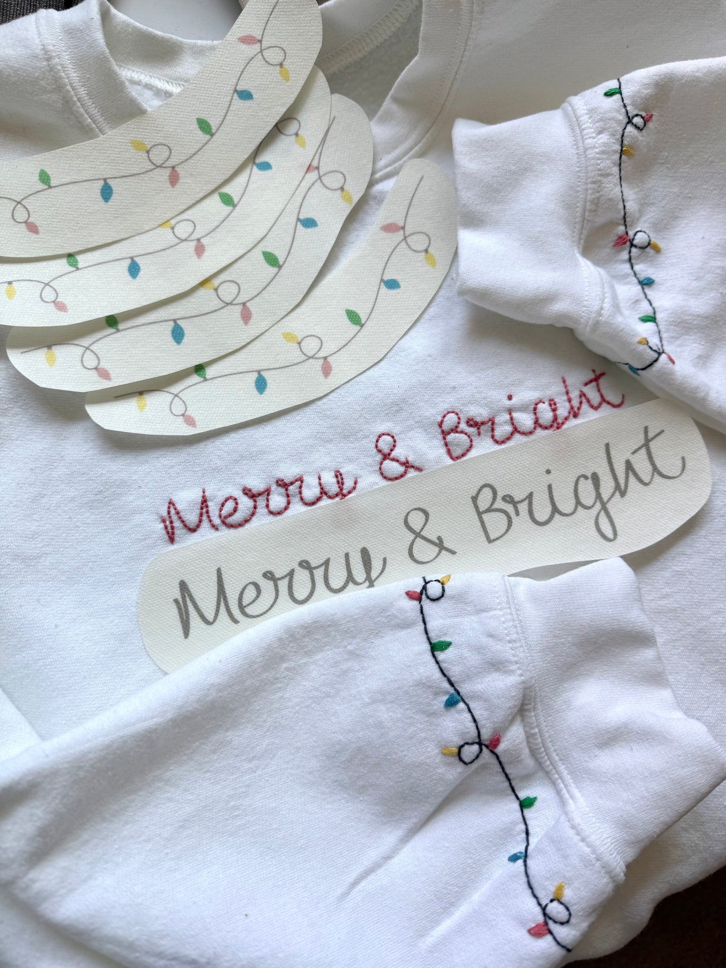 Stick and Stitch Embroidery | HOLIDAY LIGHTS | Stick & Stitch Patterns | Pattern Peel and Stick | Embroidery Designs