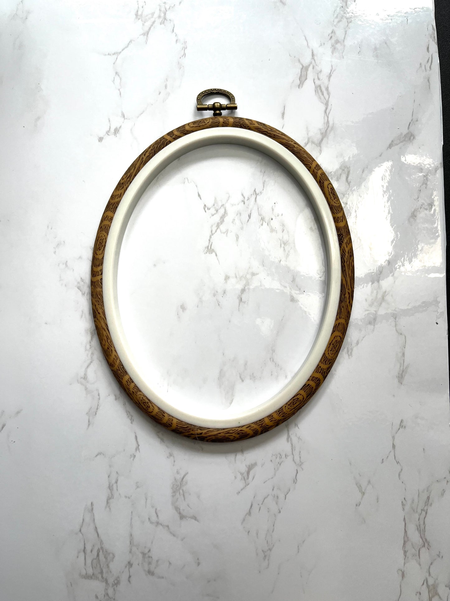 Faux Wood Embroidery Hoop for Display
