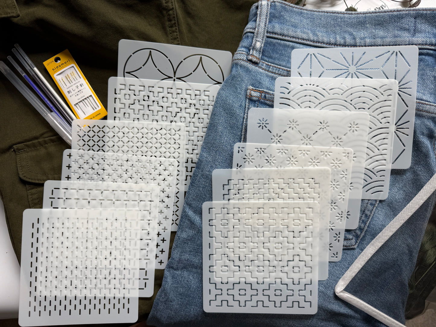 Sashiko Stencil Kit | Visible Mending Embroidery Patterns