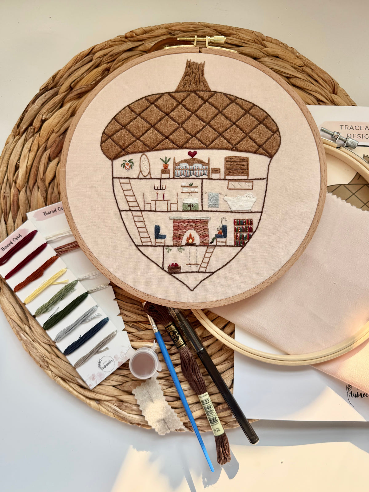 Acorn Home Embroidery Kit | Autumn Embroidery