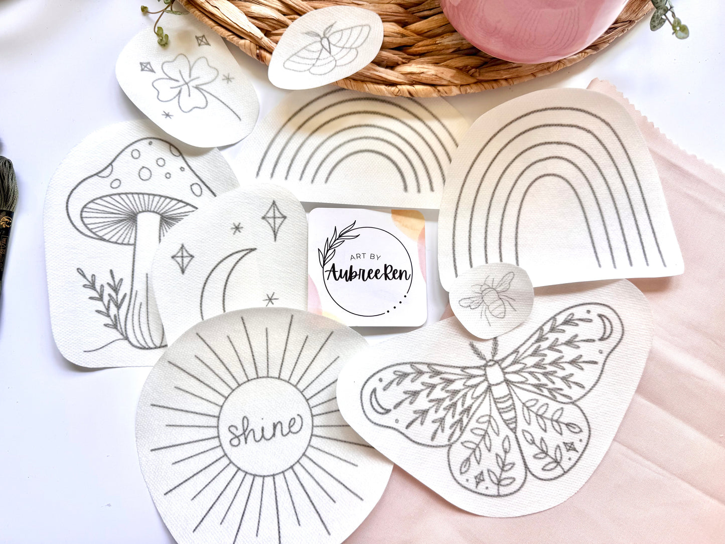 Stick and Stitch Pack | NATURE’S MAGIC | Embroidery Designs | Peel and Stick Patterns
