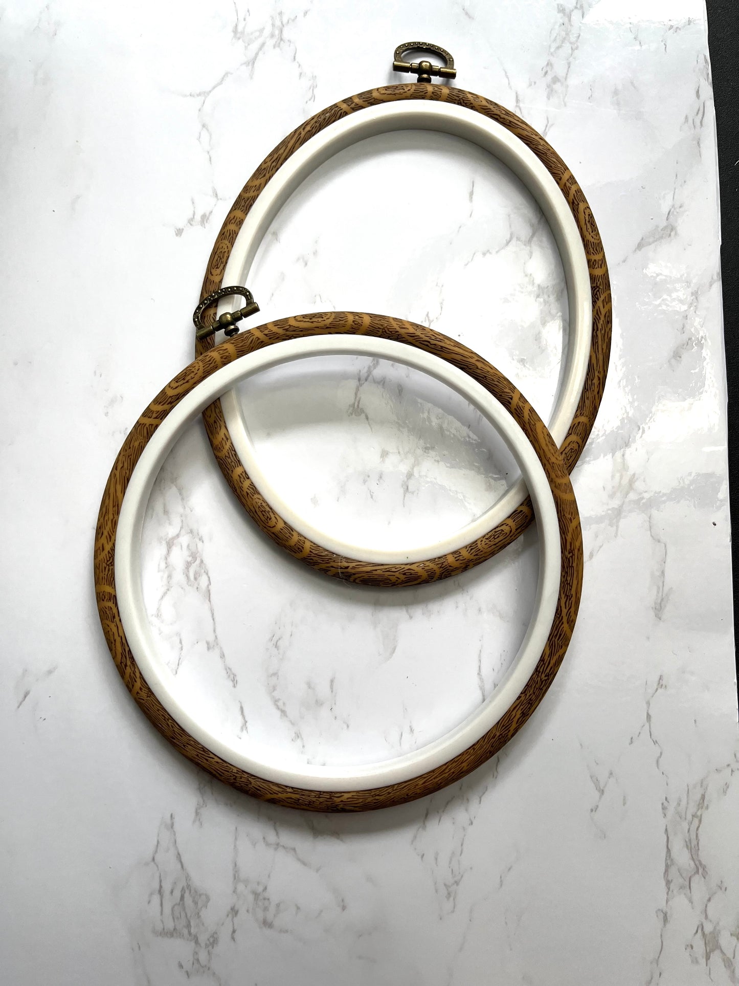 Faux Wood Embroidery Hoop for Display