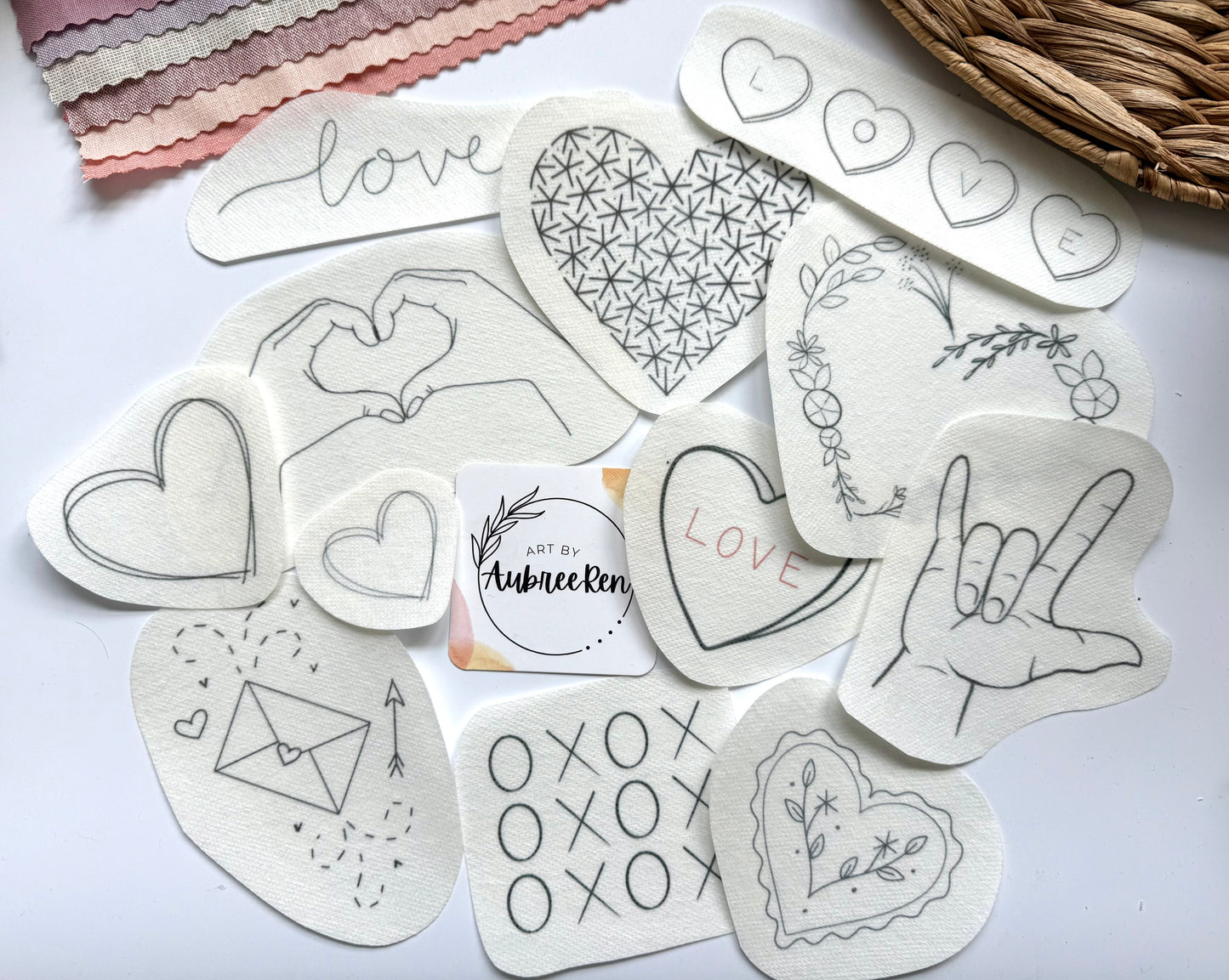 Stick and Stitch Embroidery | LOVE | Stick & Stitch Patterns | Valentine’s Pattern Peel and Stick | Embroidery Designs