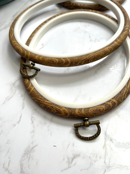 Faux Wood Embroidery Hoop for Display