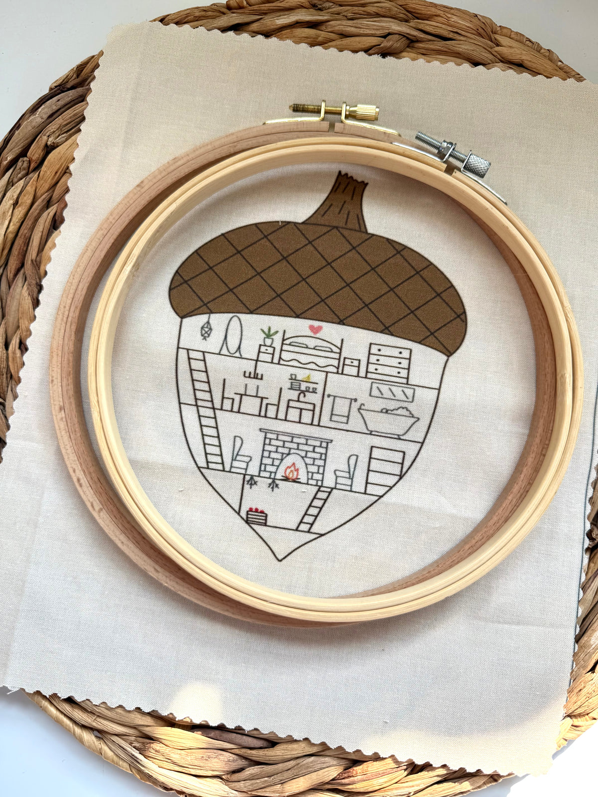 Acorn Home Embroidery Kit | Autumn Embroidery