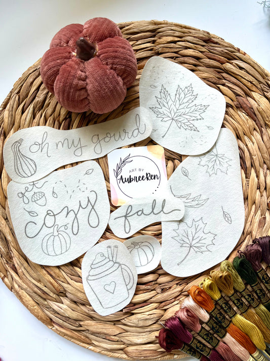 Stick and Stitch Embroidery | FALL | Stick & Stitch Patterns | Pattern Peel and Stick | Embroidery Designs