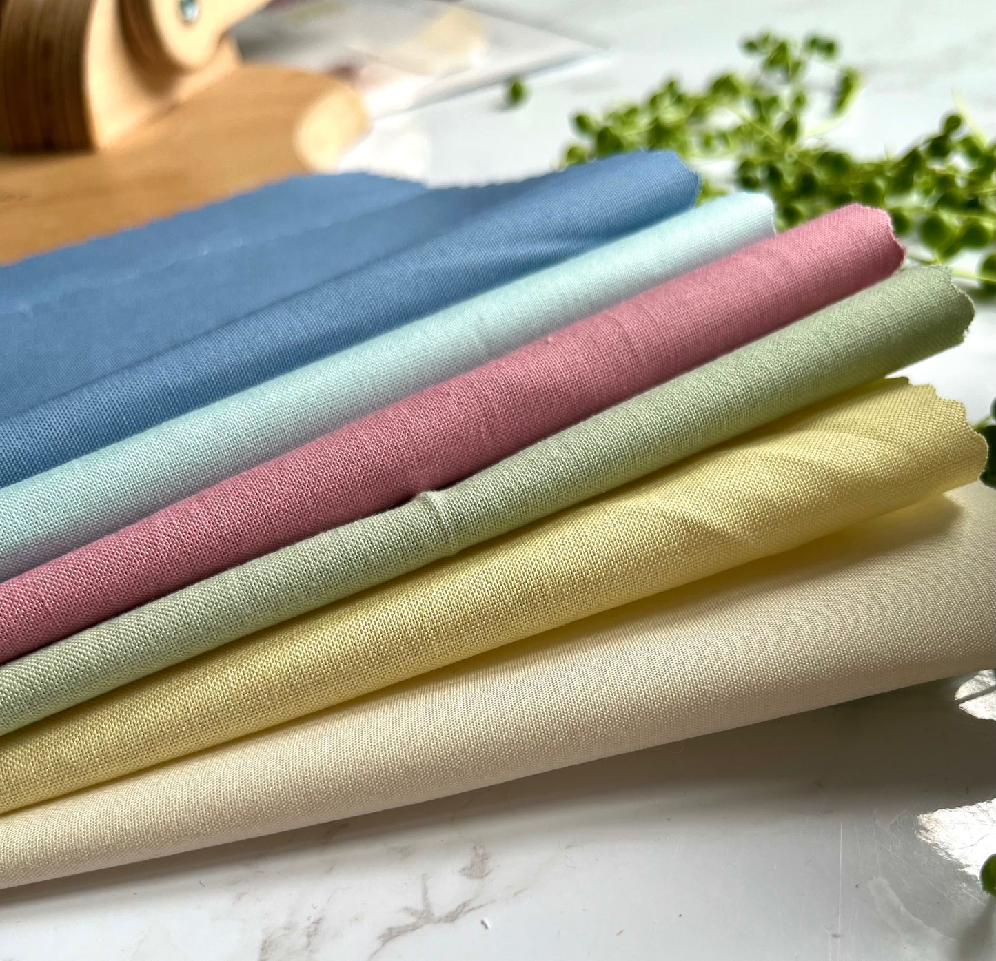 Cotton Fabric Squares | Spring Cottage  Pack | Precut Fabric | Kona Cotton