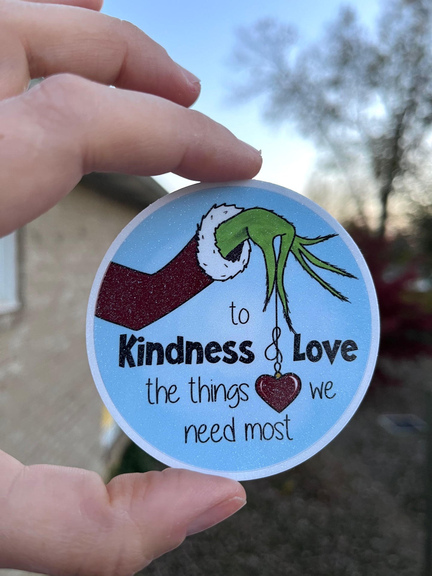Glitter Kindness & Love Sticker | Sewing Sticker | Waterproof Sticker