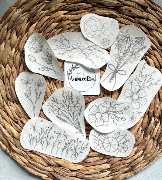 Stick and Stitch | FLORAL BOUQUETS | Intermediate Embroidery Designs | Peel and Stick Patterns