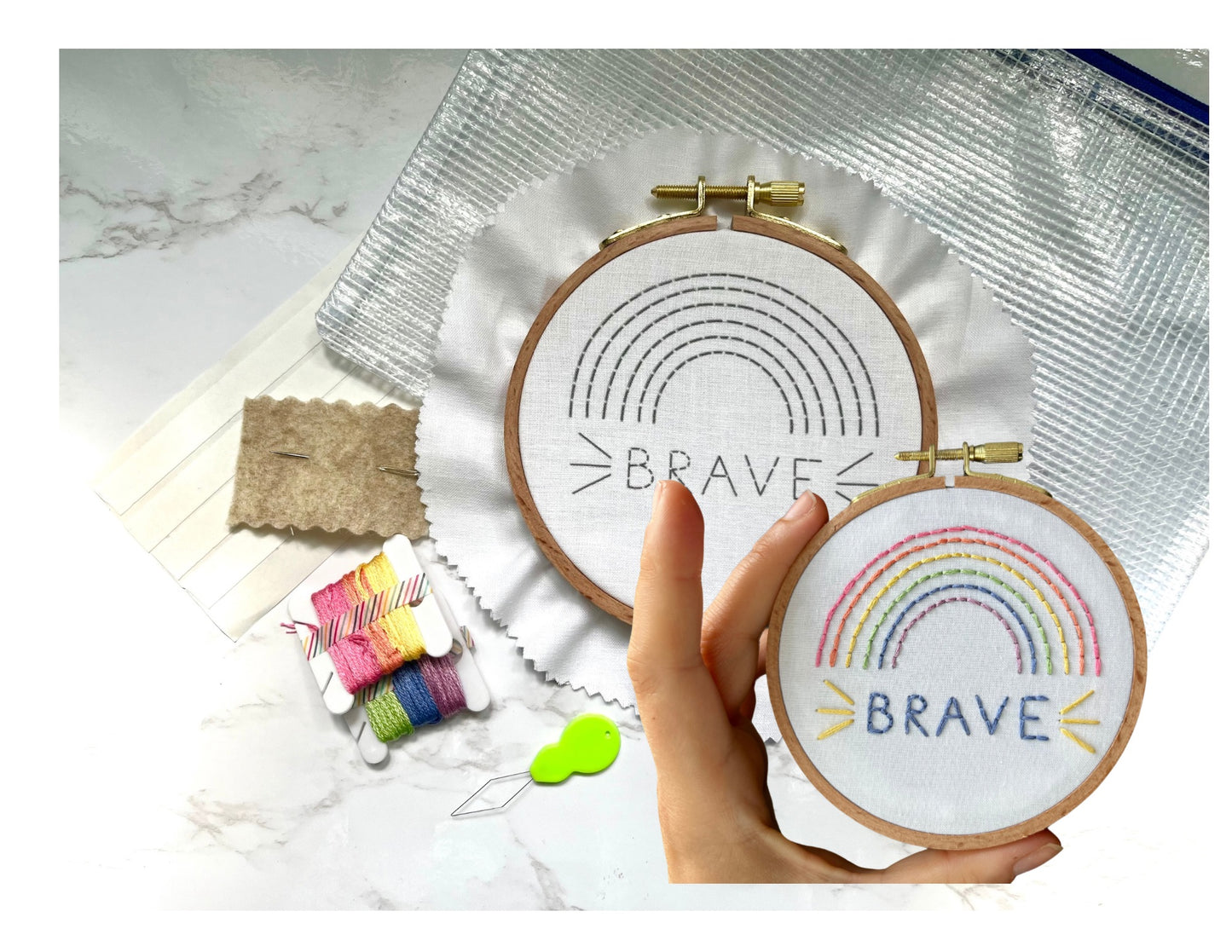 Rainbow Embroidery Kit | Beginner Embroidery | Customize