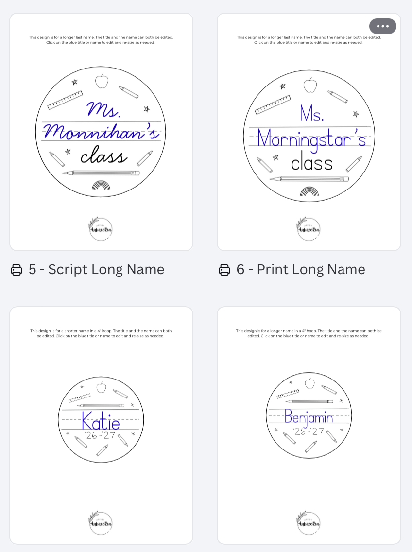 PDF Personalized School Pattern | Teacher Classroom Embroidery