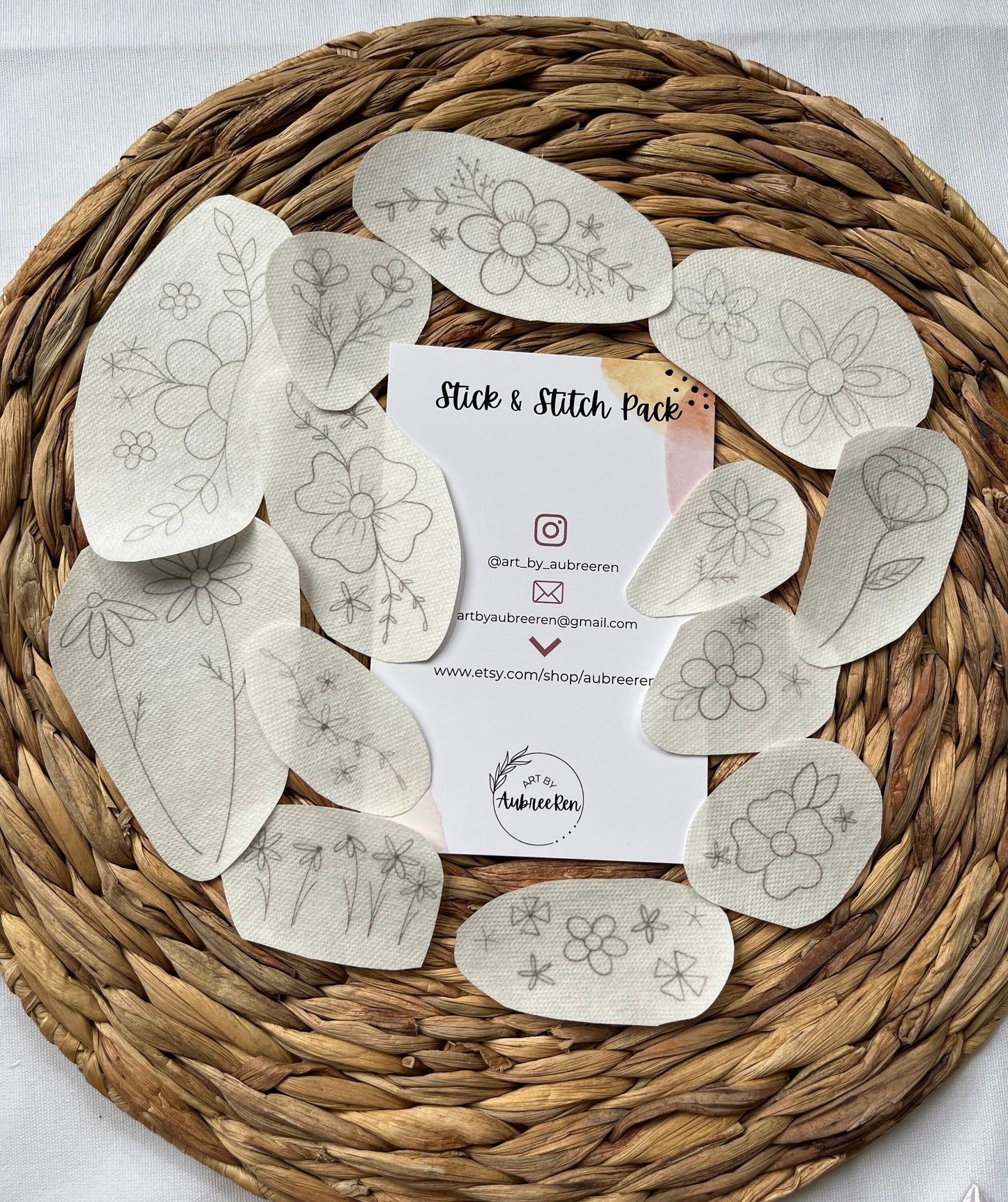 Stick and Stitch | FLORALS | Embroidery Designs | Peel and Stick Patterns