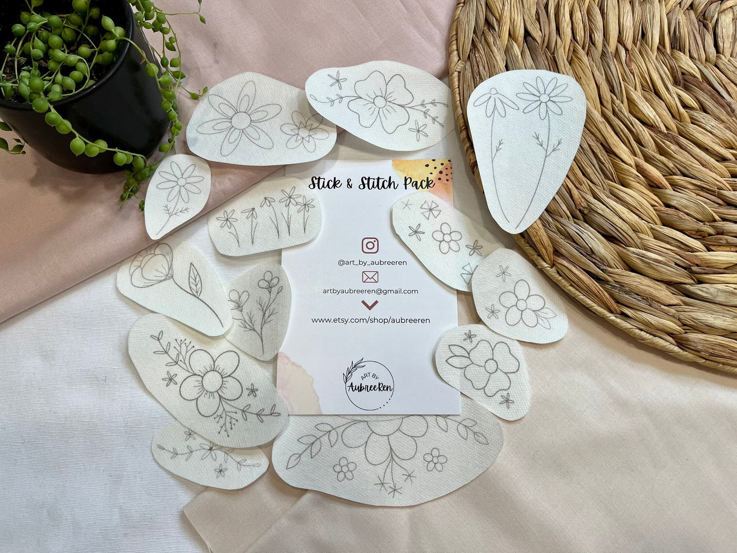 Stick and Stitch | FLORALS | Embroidery Designs | Peel and Stick Patterns