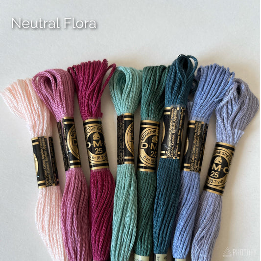 Neutral Flora Thread Pack | DMC Thread Pack | Embroidery Floss