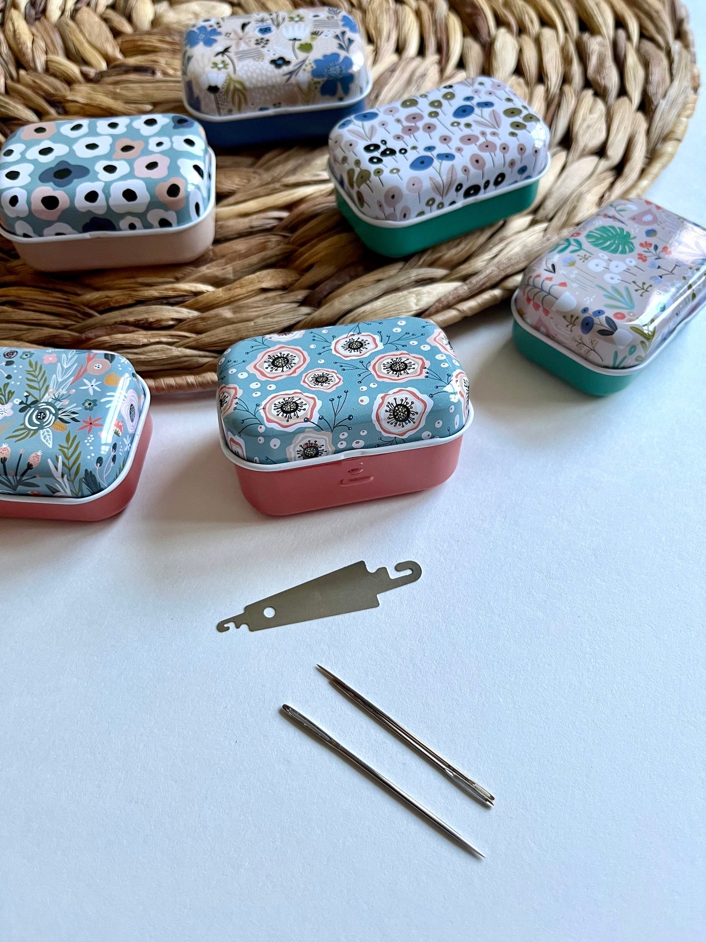 Embroidery Needle Tin | Sewing Notions Box | Needle Storage