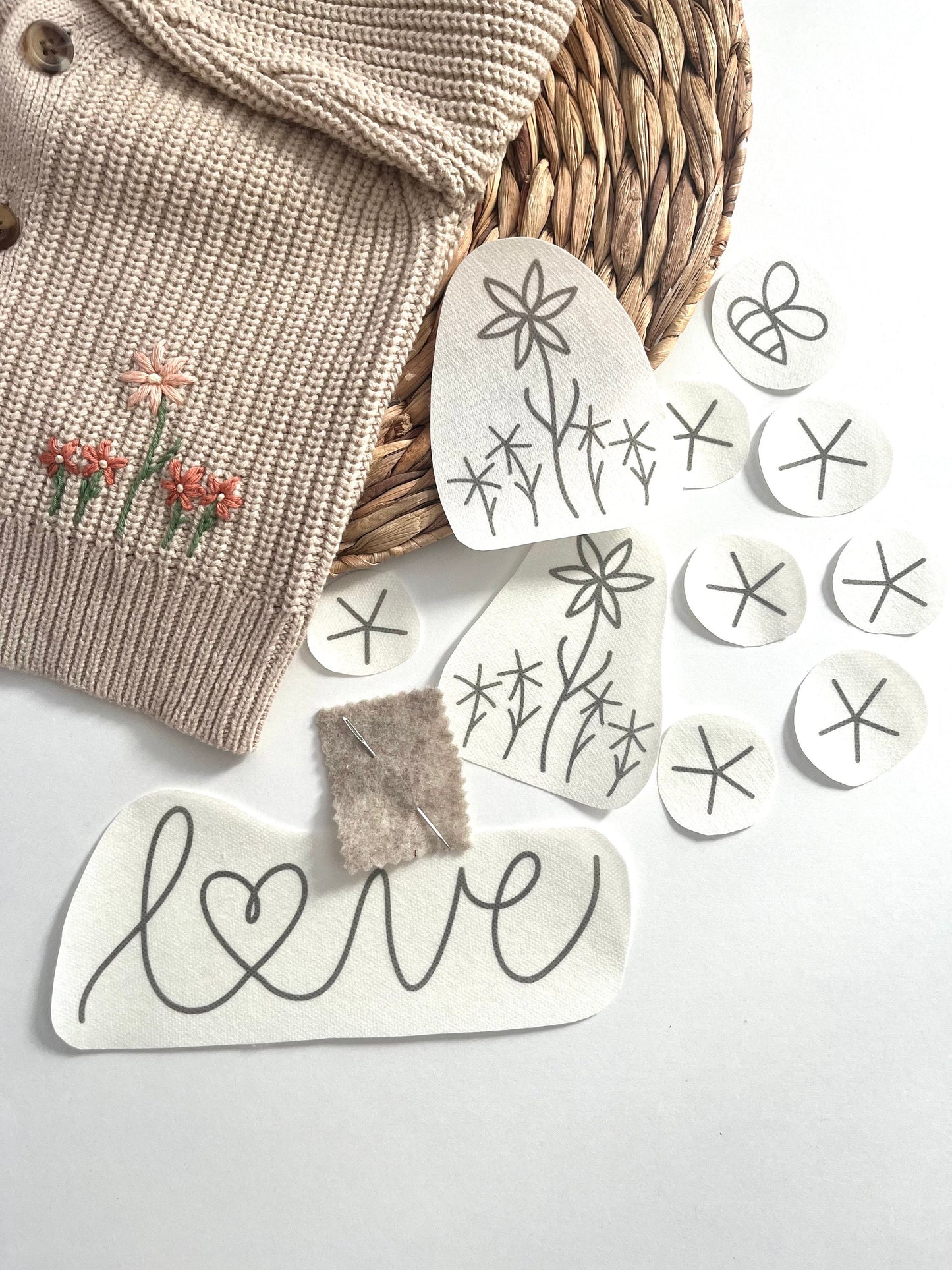 Stick and Stitch | SWEATER FLORAL LOVE | Embroidery Designs | Peel and Stick Patterns